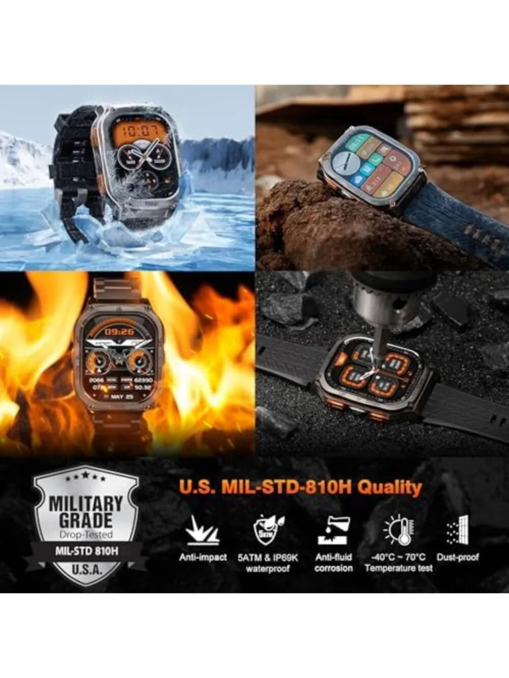 Ultra Smart Watch with Dual-Band GPS, 5 ATM Waterproof & IP69K Rating